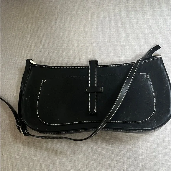LOFT Classic Black Leather Small Shoulder Bag - Picture 6 of 6